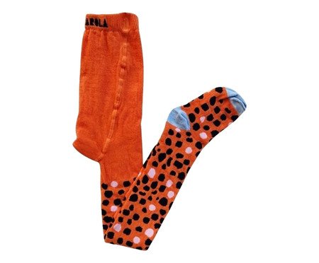 Meia Calça Leopardo Laranja