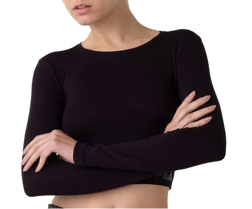 Blusa ml Feminina Fila Studio Mindfull Black, Preto | WestwingNow