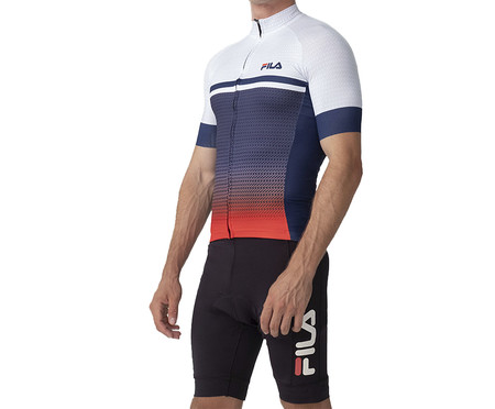 Camisa Masculina Fila Cycling Branca e Marinho e Vermelha