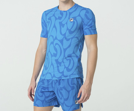 Camiseta Masculina Fila Beach Sport Azul Medio Estampado | WestwingNow