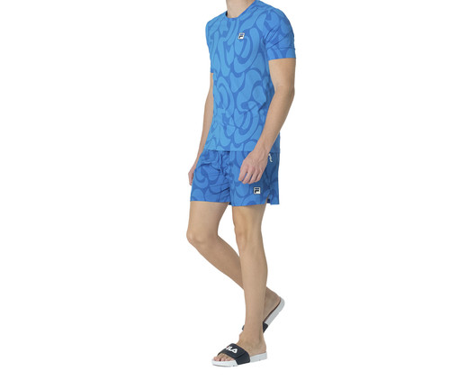 Camiseta Masculina Fila Beach Sport Azul Medio Estampado, Azul | WestwingNow