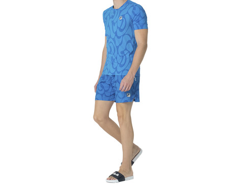 Camiseta Masculina Fila Beach Sport Azul Medio Estampado | WestwingNow