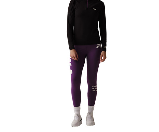 Camiseta Ml Feminina Fila Trail Preta e Roxo Violeta, Preto | WestwingNow