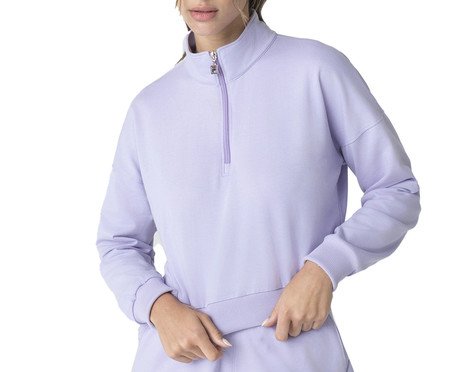 Casaco Feminino Fila Básic Classic Lilás Pastel e Branco