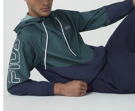 Jaqueta Masculina Fila Curve Verde Floresta e Marinho | WestwingNow