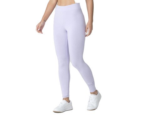 Legging Feminina Fila Letter Mid Ii Lilás Pastel e Branca | Westwing