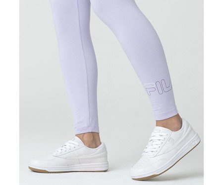 Legging Feminina Fila Letter Mid Ii Lilás Pastel e Branca | Westwing