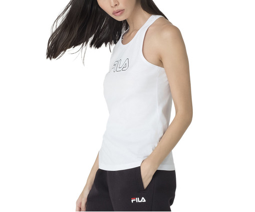 Regata Feminina Fila Basic Branca e Preta, Branco | WestwingNow