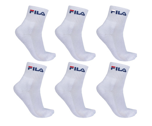 Meia Unisex Fila Cano Medio 6Pack Branca, Branco | WestwingNow