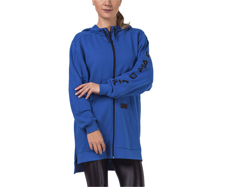 Moletom Feminina Fila Long Sports Forward Blue Safira e Black