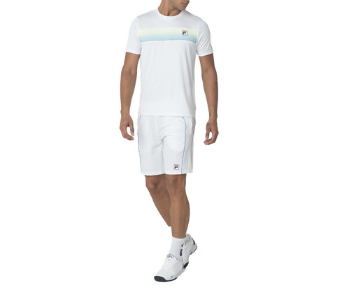 Shorts Masculino Fila Backspin Color Block Branco/Cinza Claro/Azul, Branco | WestwingNow