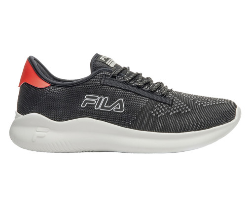 Tênis Fila Clip Masculino Black/White/Flame Scarlet, Preto | WestwingNow