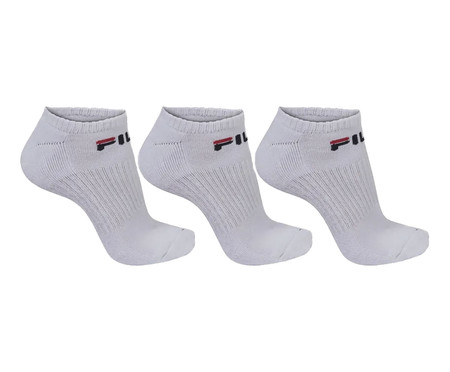 Tripack Unisex Fila Cano Curto Branco