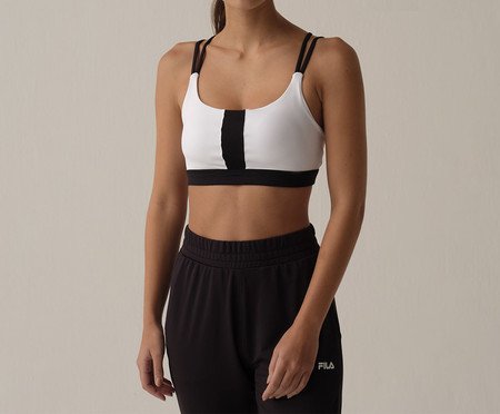 Top Feminino Fila Mesh Future Sports Branco e Preto | Westwing