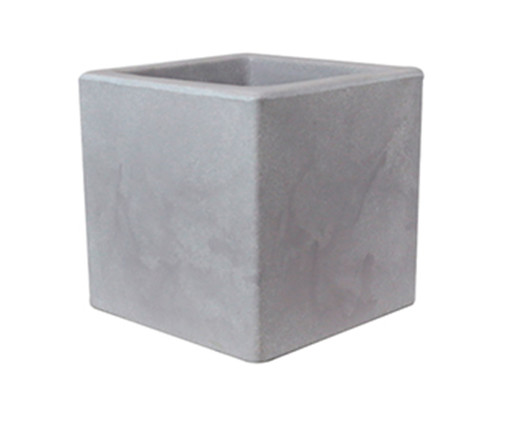 Vaso Cubo Antique II Cimento  - 30X30X30cm, Cinza | WestwingNow