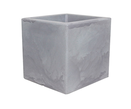 Vaso de Piso Cubo Antique I Cimento  - 40X40X40cm, Cinza | WestwingNow