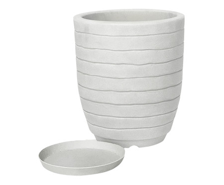 Vaso Relevo Antique Branco