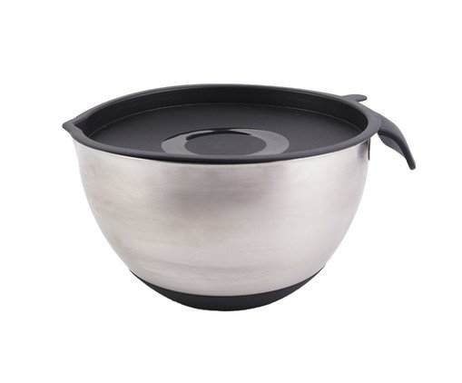 Tigela Mistura em Aço Inox com Alça de Silicone, Prata ou Metálico | WestwingNow