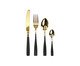 Faqueiro em Aço Inox Tonya Dourado - 06 pessoas, Preto | WestwingNow