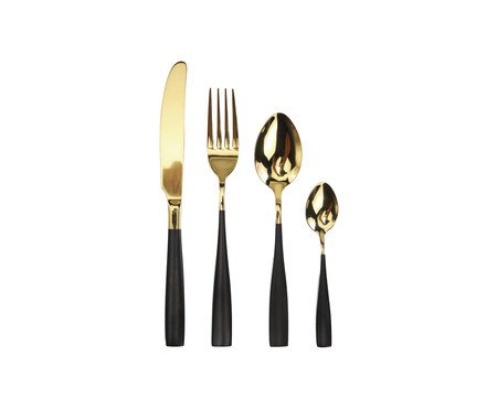 Faqueiro em Aço Inox Tonya Dourado - 06 pessoas | Westwing