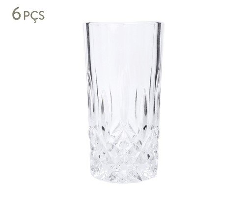 Jogo de Copos Altos Vidro Incolor - 380ml, Transparente | WestwingNow