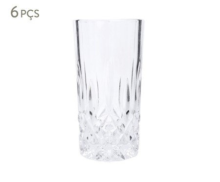 Jogo de Copos Altos Vidro Incolor - 380ml | Westwing