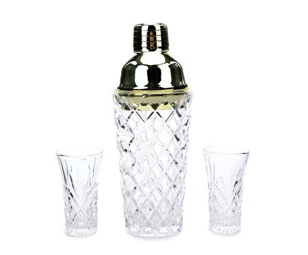Jogo de Coqueteleira Incolor e Prateado - 500ml | Westwing