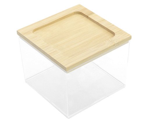 Caixa Tampa Bambu Incolor e Natural II, Transparente | WestwingNow