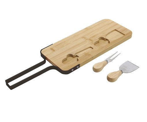 Jogo de Tábua com Garfo e Faca para Queijo Natural, Natural | WestwingNow