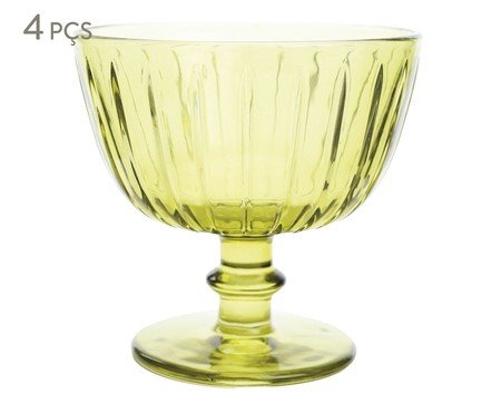 Jogo de Taças Sobremesa Vidro Verde - 270ml | Westwing