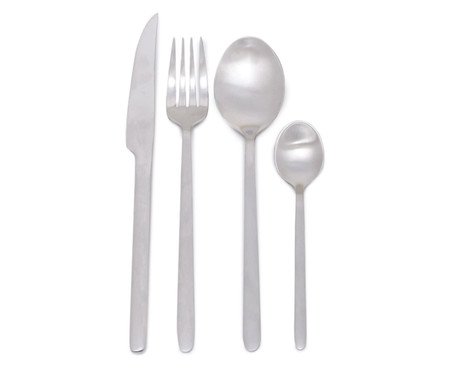 Faqueiro em Aço Inox Premium Prateado Fosco - 06 Pessoas | Westwing
