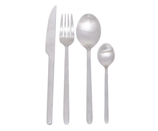 Faqueiro em Aço Inox Premium Prateado Fosco - 06 Pessoas, Prata ou Metálico | WestwingNow