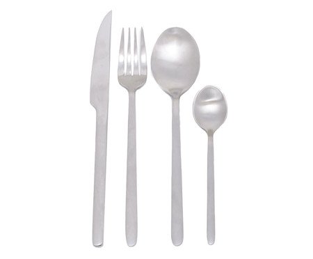 Faqueiro em Aço Inox Premium Prateado Fosco - 06 Pessoas | Westwing