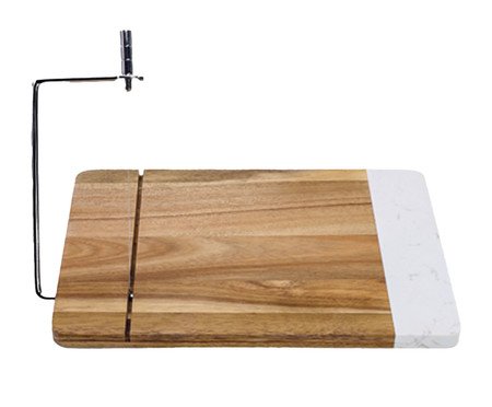 Tábua para Queijo com Cortador Branco | Westwing