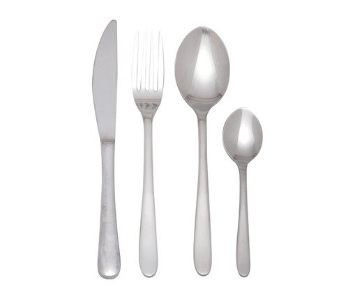 Faqueiro em Aço Inox Gallery Prateado - 06 pessoas, Prata ou Metálico | WestwingNow