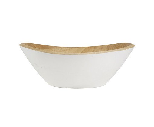 Saladeira Oval em Bambu Branca, Branco | WestwingNow