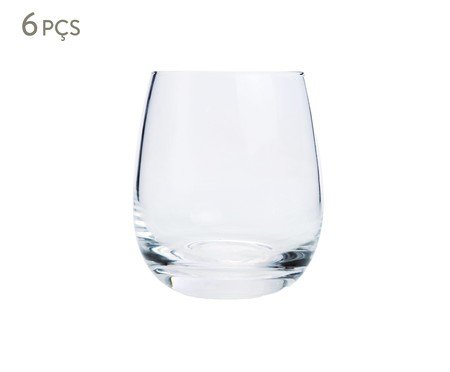 Jogo de Copos Baixos Vidro Incolor - 370ml | Westwing