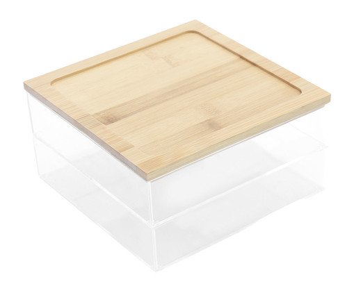 Caixa Tampa Bambu Incolor e Natural IV, Transparente | WestwingNow