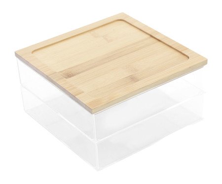 Caixa Tampa Bambu Incolor e Natural IV | Westwing