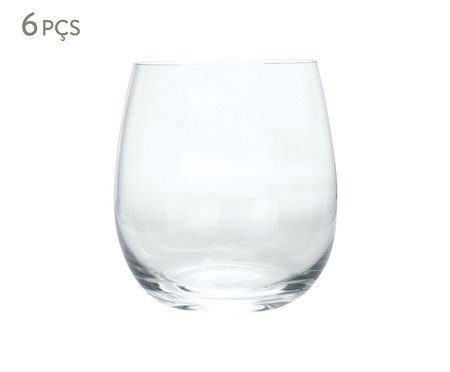 Jogo de Copos Baixos Cristal Incolor - 380ml | Westwing