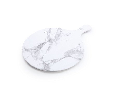 Tábua Redonda Mármore Melamina Branco e Cinza | Westwing