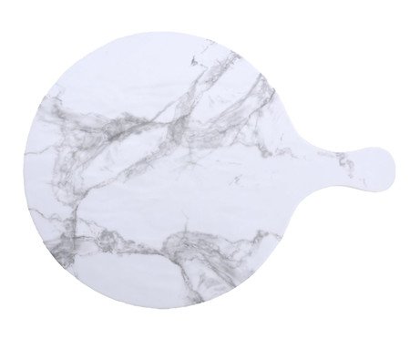 Tábua Redonda Mármore Melamina Branco e Cinza | Westwing