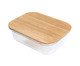Pote Retangular Tampa Flat Bambu - 635ml, Transparente | WestwingNow