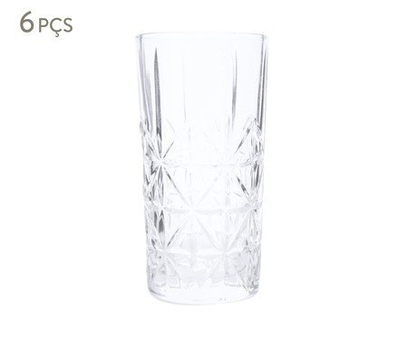 Jogo de Copos Altos Vidro Incolor - 350ml | Westwing
