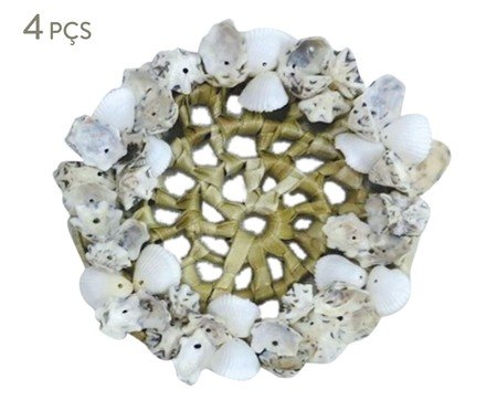 Jogo de Porta Copos Pequeno Marrom e Branco | Westwing