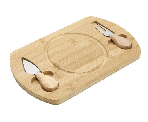 Jogo de Tábua e Talheres Pequenos para Queijo Natural, Natural | WestwingNow