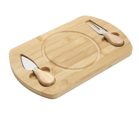 Jogo de Tábua e Talheres Pequenos para Queijo Natural | Westwing