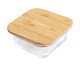 Pote Quadrado Tampa Flat Bambu - 320ml, Transparente | WestwingNow