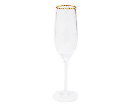 Taça Flute Vidro Fio Ouro Incolor - 250ml | Westwing