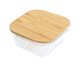 Pote Quadrado Tampa Flat Bambu - 800ml, Transparente | WestwingNow